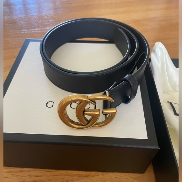 Gucci GG MARMONT LEATHER BELT WITH BUCKLE Women’s 85/34 - Picture 6 of 13
